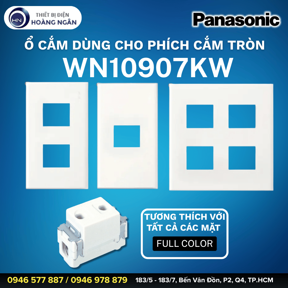 Ổ Cắm Panasonic WN10907KW dùng cho phích cắm tròn
