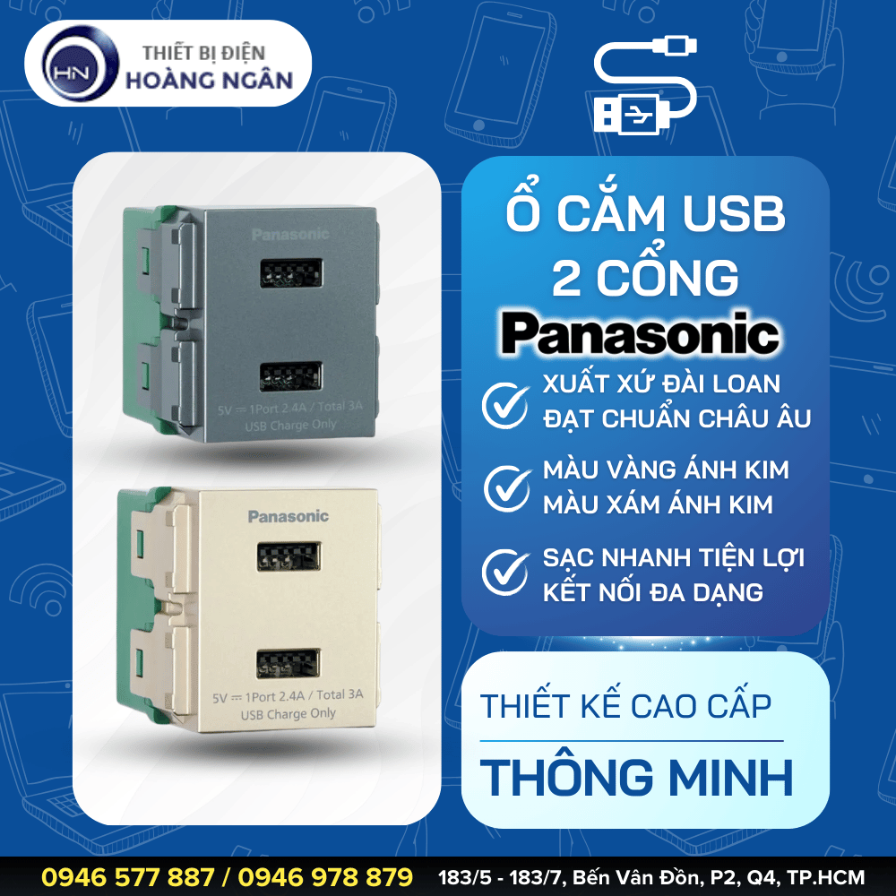 Ổ Cắm USB 2 Cổng Panasonic WEF11821MYZ-VNWEF11821MYH-VN