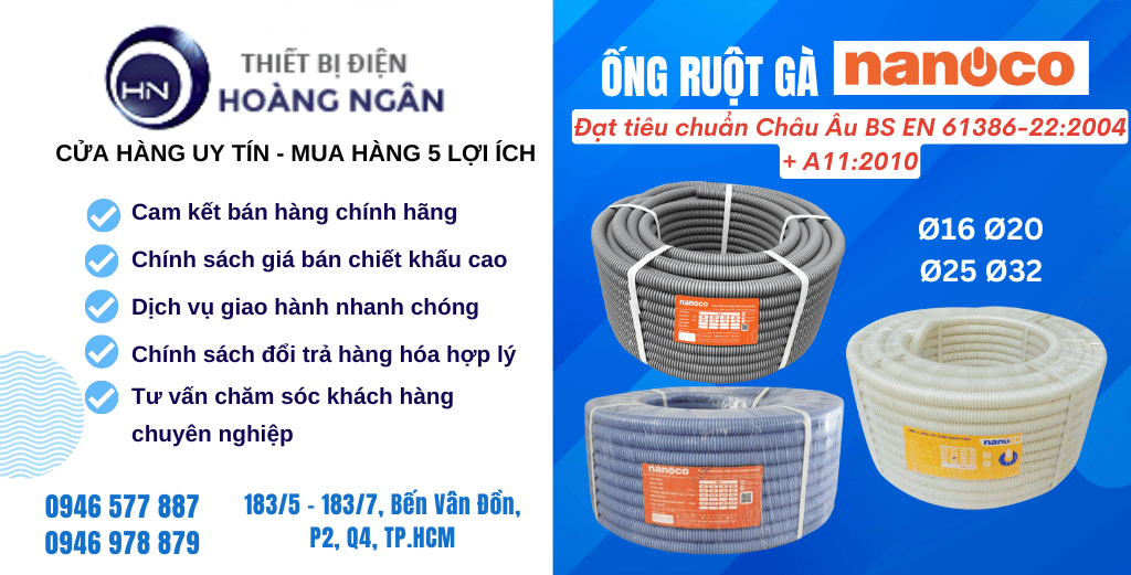 Ống luồn dây điện dạng xoắn Nanoco (Ống Ruột Gà Nanoco)