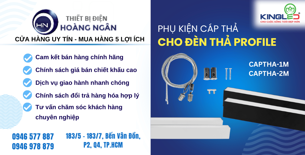 Phụ kiện cáp thả cho đèn thả Profile KingLED