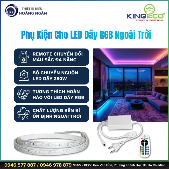 Phụ Kiện Cho LED Dây RGB Ngoài Trời KINGECO