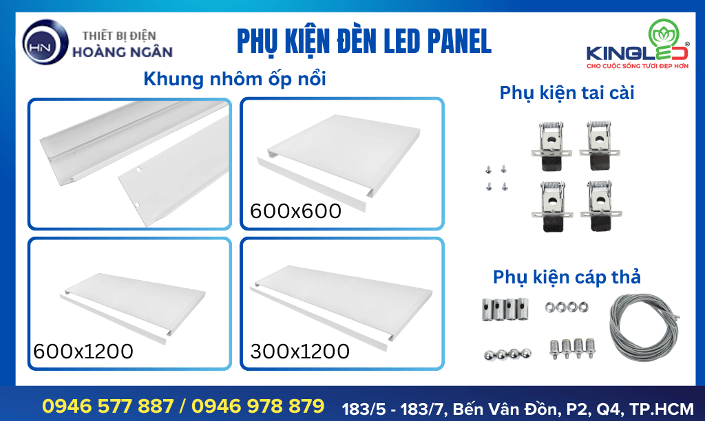 Phụ kiện đèn Panel 600x600, 300x1200, 600x1200 Kingled