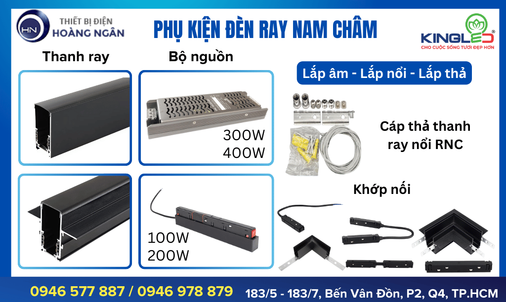 Phụ Kiện Đèn Ray Nam Châm KingLED