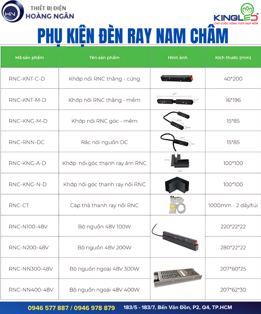 Phụ Kiện Đèn Ray Nam Châm KingLED