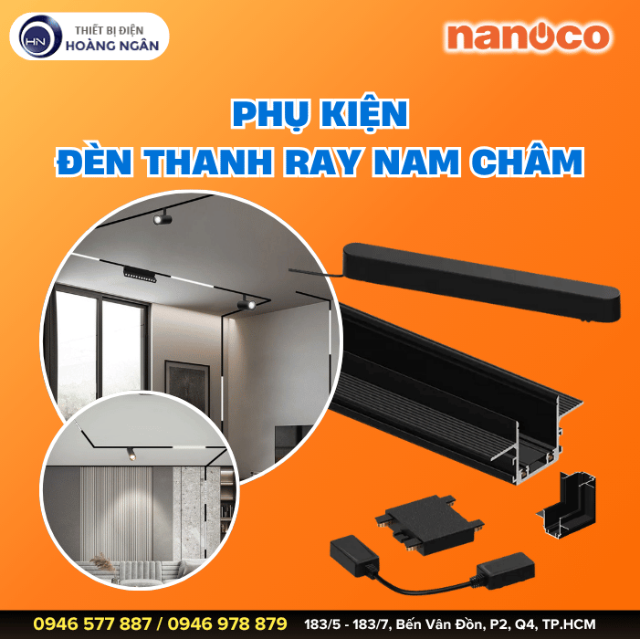 Phụ kiện Đèn Thanh Ray Nam Châm Nanoco