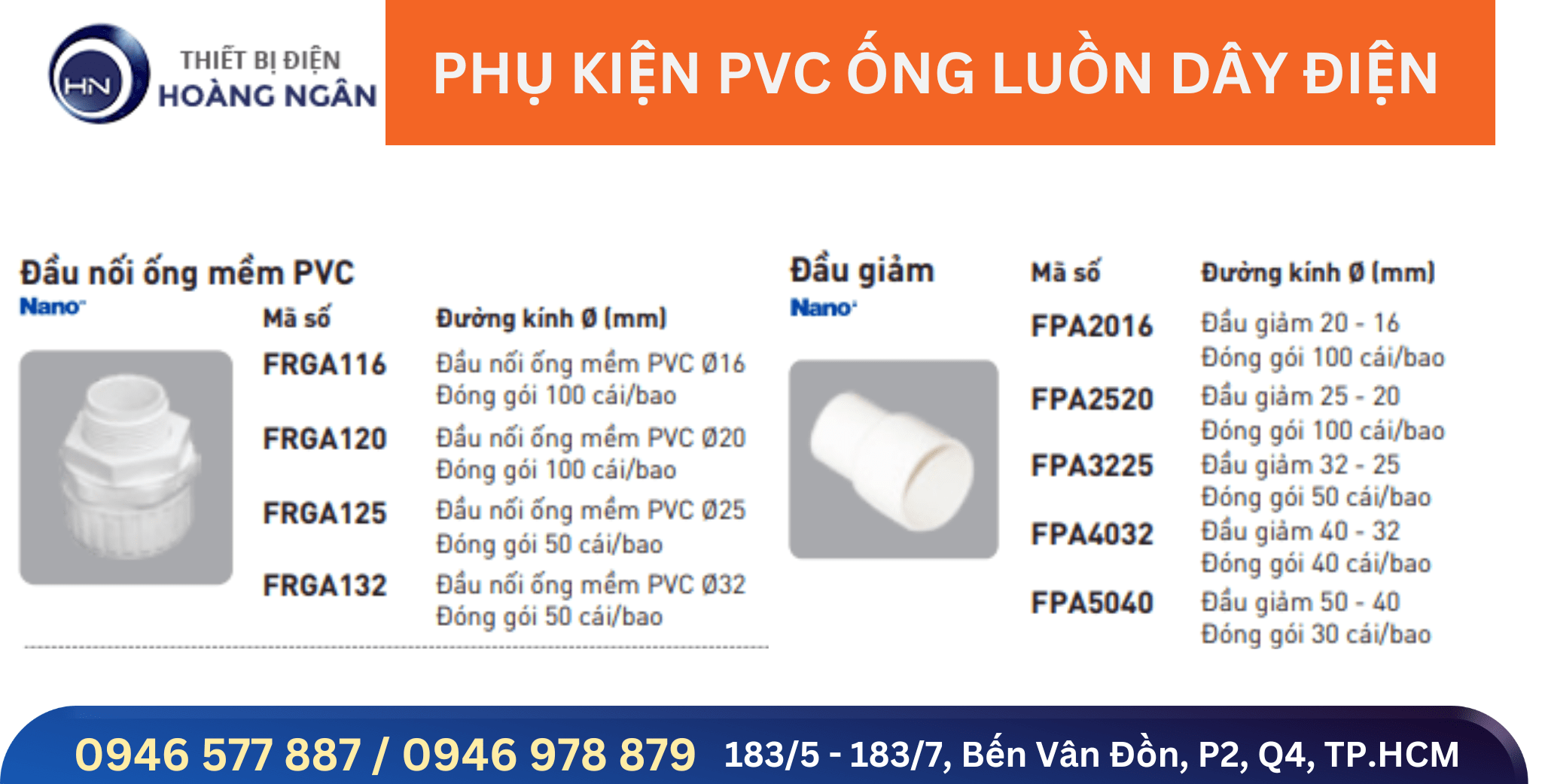 Phụ kiện PVC Nanoco cho ống luồn dây điện