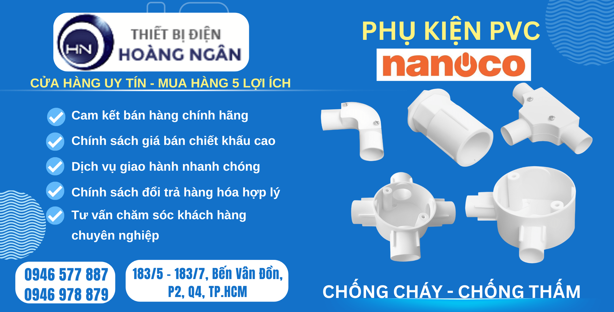 Phụ kiện PVC Nanoco cho ống luồn dây điện