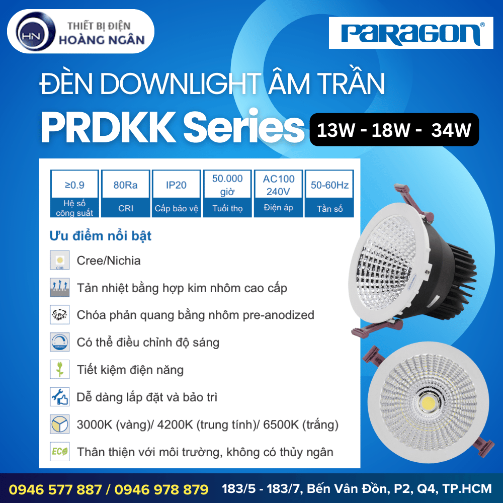 Đèn Downlight Âm Trần Paragon PRDKK Series - Có dimmer triac