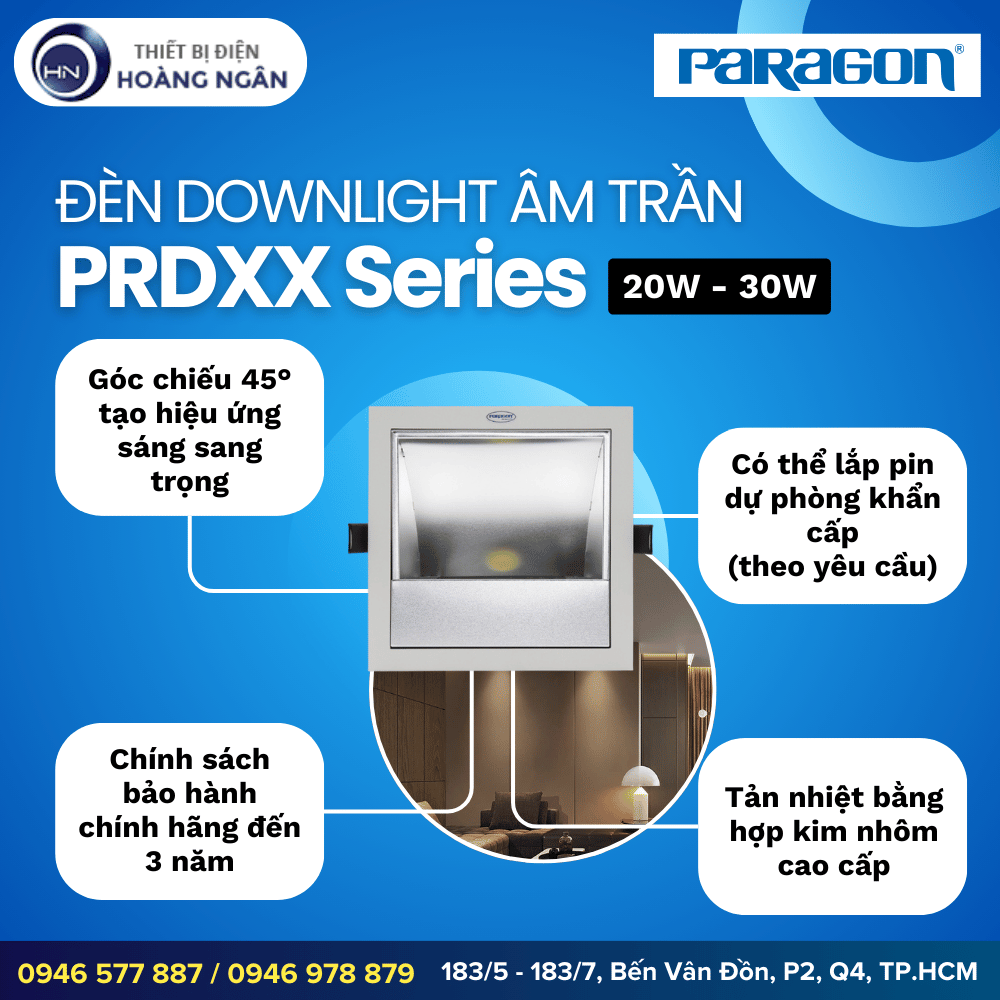Đèn Downlight Âm Trần Paragon PRDXX Series