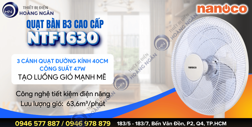 Quạt bàn B3 Nanoco NTF1630