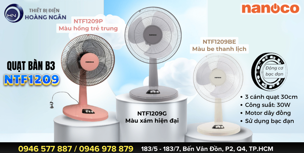 Quạt bàn B3 Nanoco NTF1209