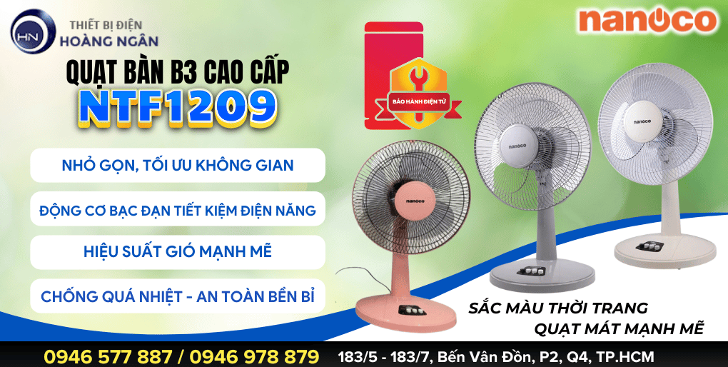 Quạt bàn B3 Nanoco NTF1209