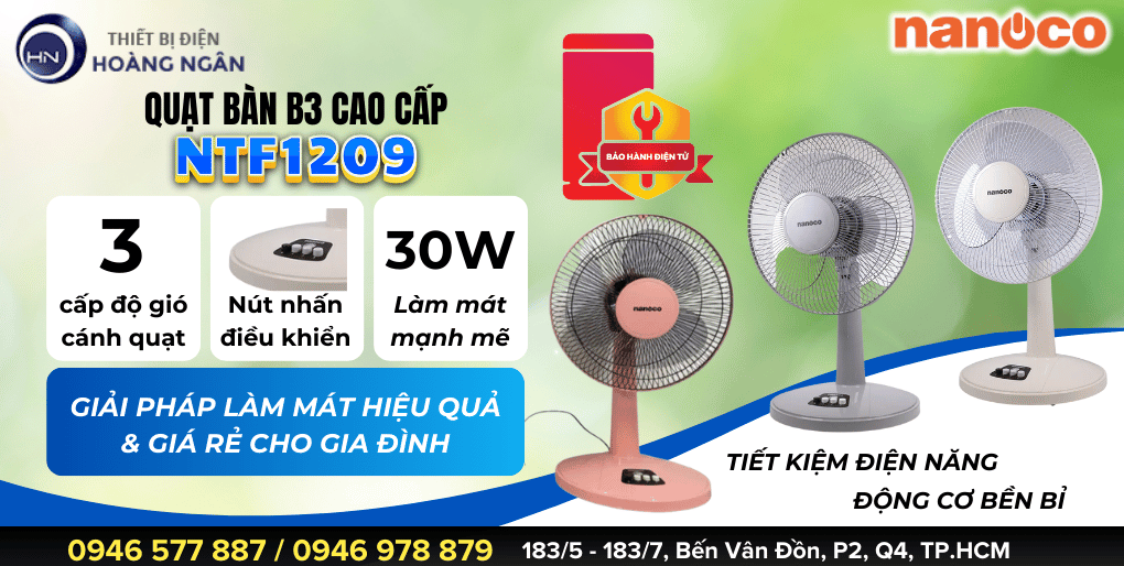 Quạt bàn B3 Nanoco NTF1209