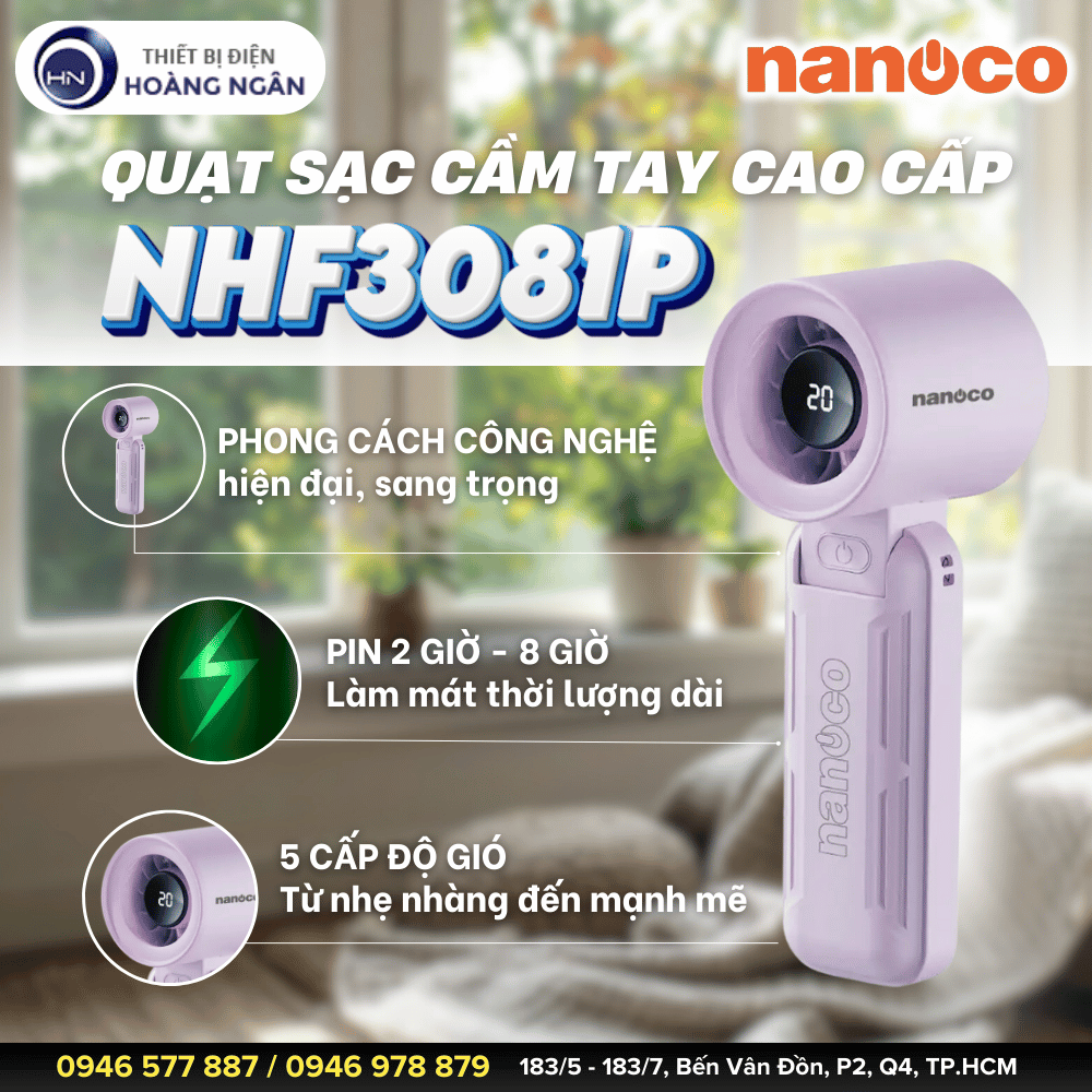Quạt Cầm Tay Mini Nanoco NHF3081P