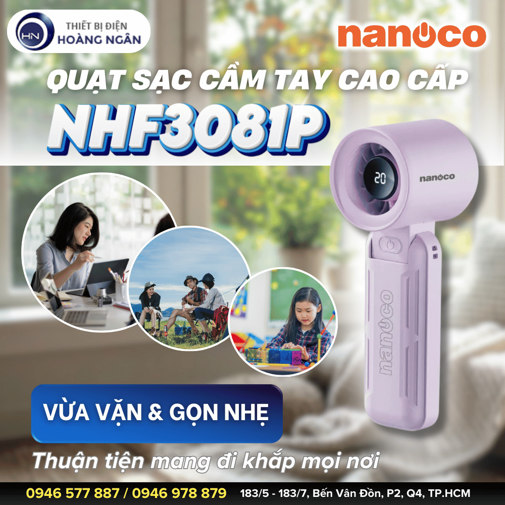 Quạt Cầm Tay Mini Nanoco NHF3081P