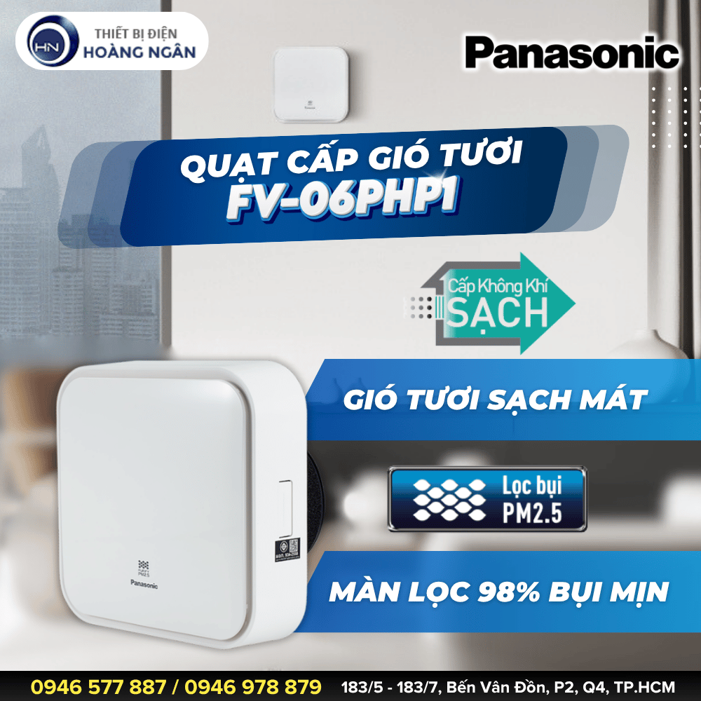 Quạt Cấp Gió Tươi Phòng Ngủ Panasonic FV-06PHP1