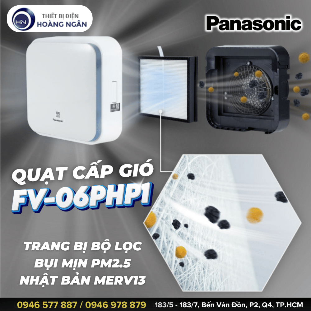 Quạt Cấp Gió Tươi Phòng Ngủ Panasonic FV-06PHP1