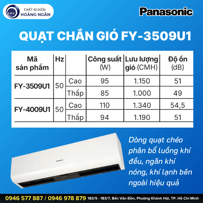 Quạt Chắn Gió Panasonic FY-3509U1
