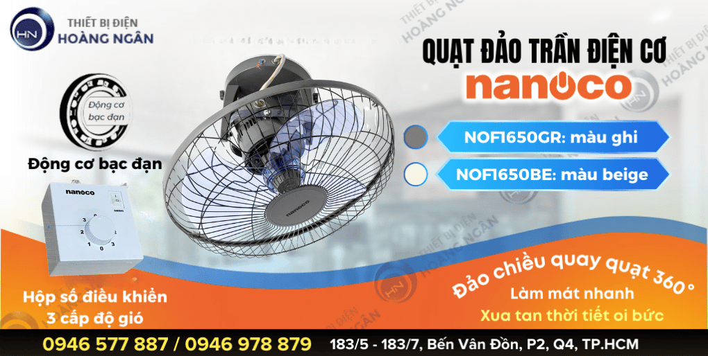 Quạt Đảo Trần Dùng Hộp Số NOF1650GR Nanoco