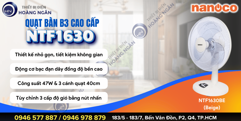 Quạt để bàn Nanoco NTF1630