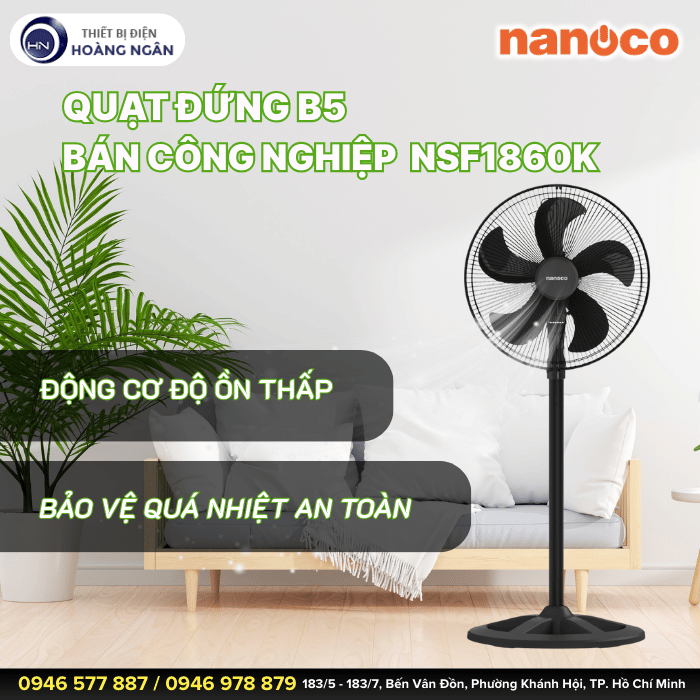 Quạt Đứng Bán Công Nghiệp Nanoco NSF1860K