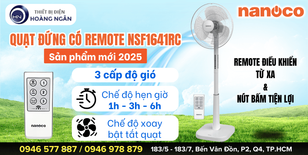 Quạt Đứng Có Remote Điều Khiển Từ Xa NSF1641RC
