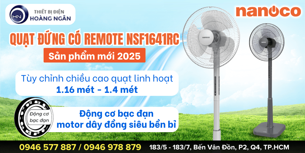 Quạt Đứng Có Remote B4 Nanoco NSF1641RC