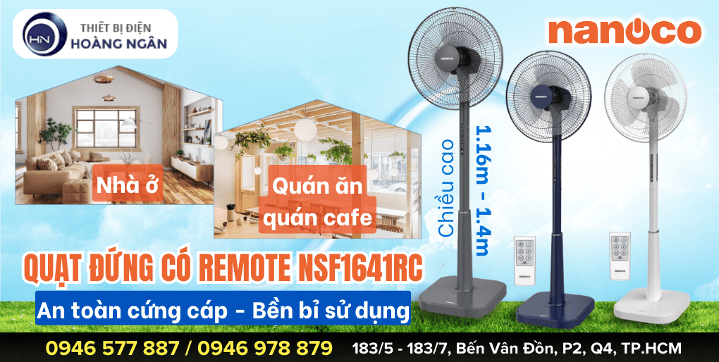 Quạt Đứng Có Remote B4 Nanoco NSF1641RC
