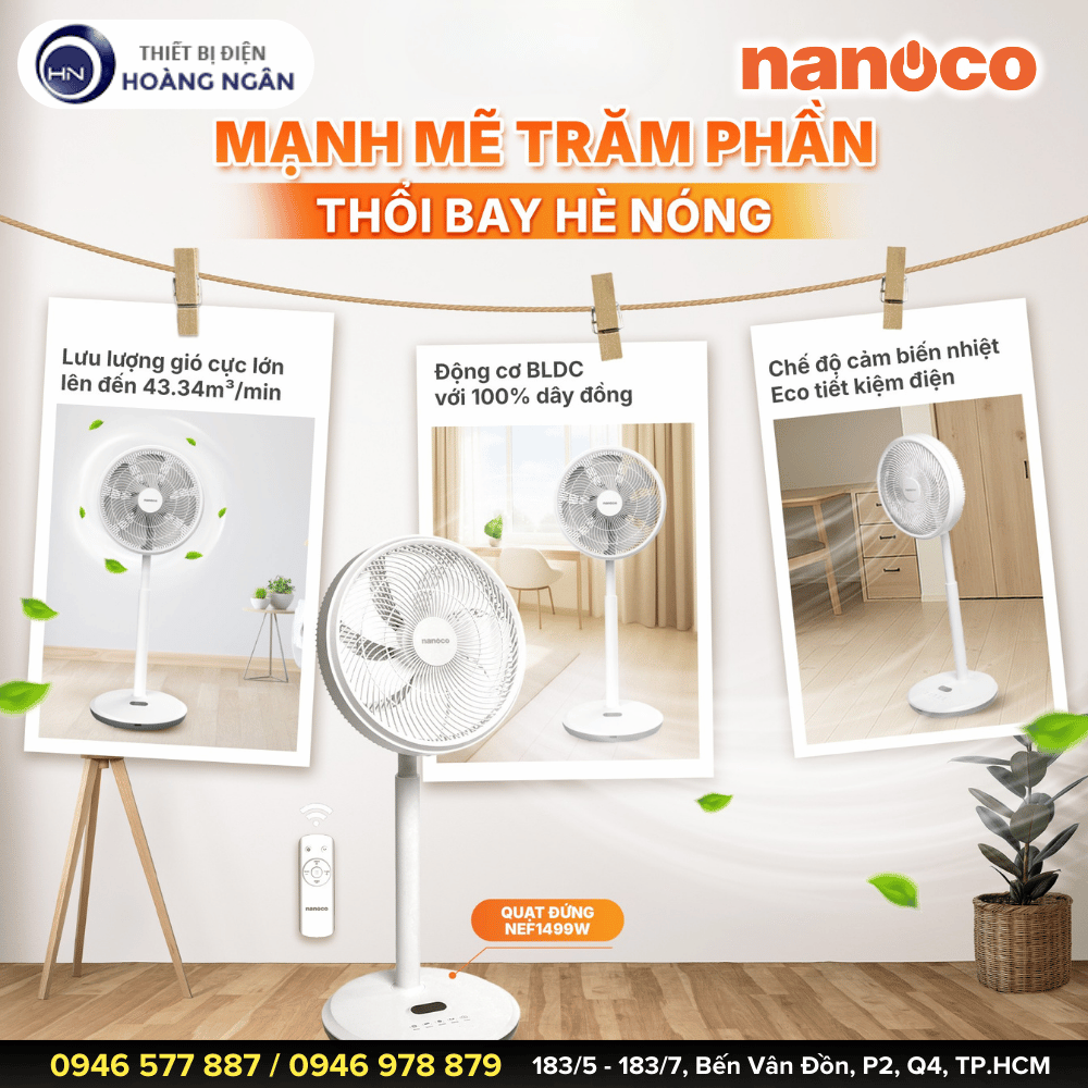 Quạt đứng động cơ BLDC Nanoco NEF1499P