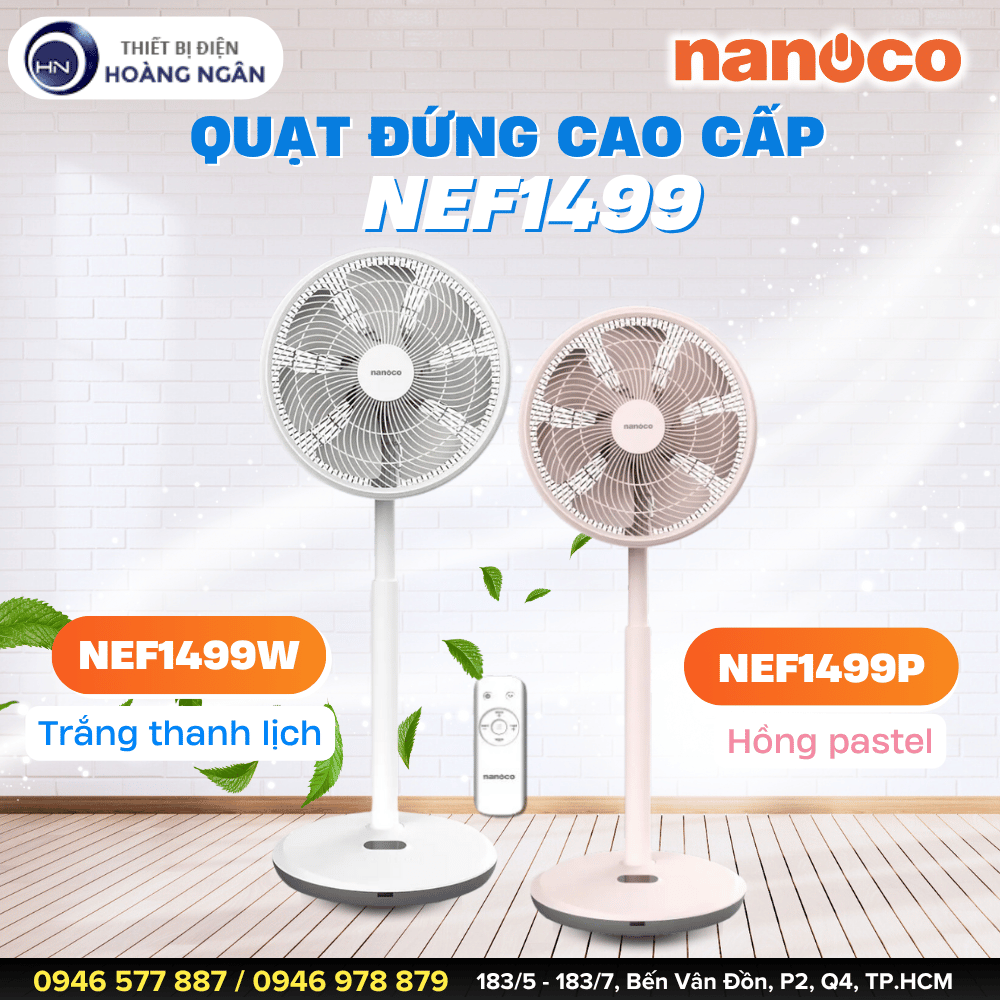 Quạt Đứng Nanoco NEF1499P, NEF1499W