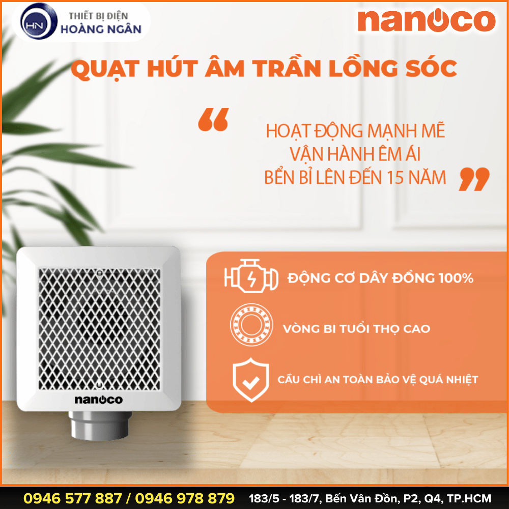 Quạt hút âm trần lồng sóc Nanoco NFV2021