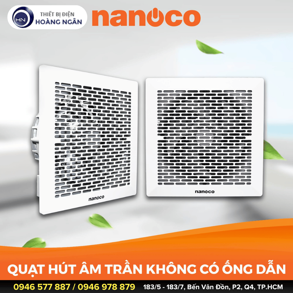Quạt hút âm trần Nanoco không dùng ống dẫn - Model 16W