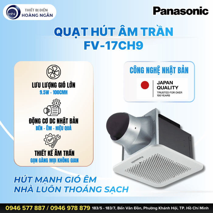 Quạt Hút Âm Trần Panasonic FV-17CH9