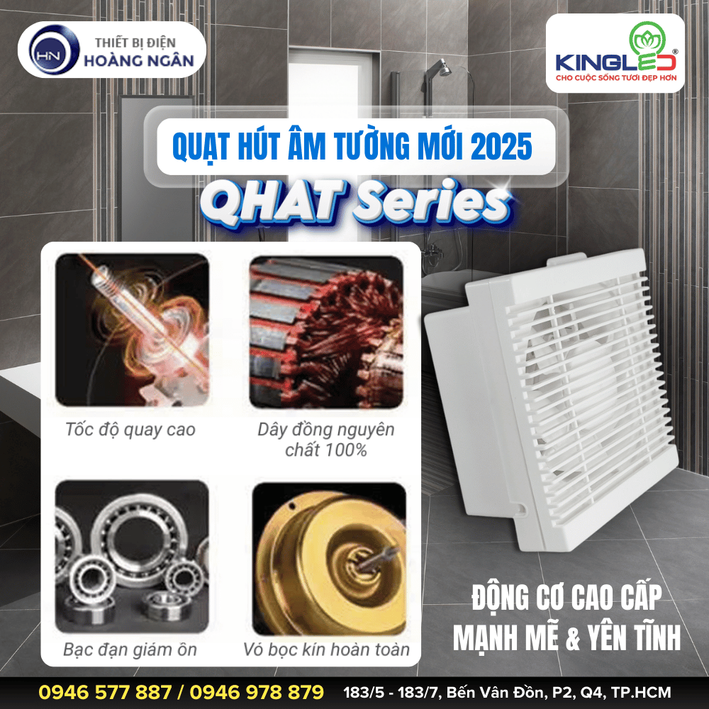 Quạt Hút Âm Tường KingLED QHAT Series