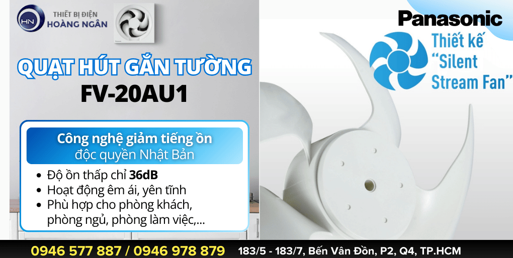 Quạt Hút Gió Gắn Tường 1 Chiều Panasonic FV-20AU1