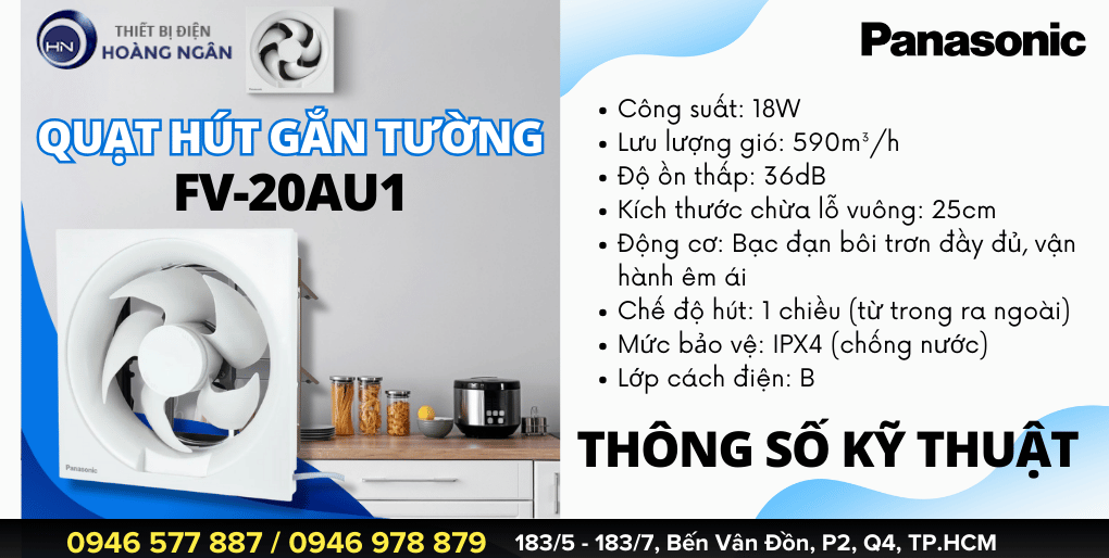 Quạt Hút Gió Gắn Tường Panasonic FV-20AU1