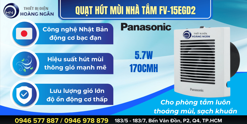 Quạt Hút Mùi Nhà Tắm FV-15EGD2 Panasonic