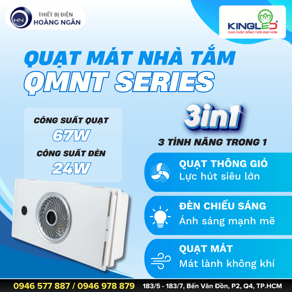 Quạt Mát Nhà Tắm Kingled QMNT-3060