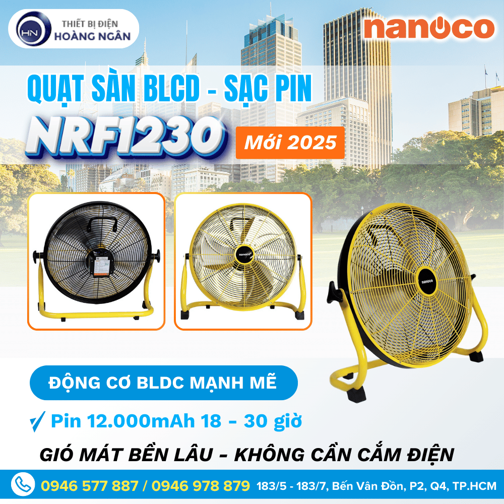 Quạt sàn chân quỳ Nanoco NRF1230