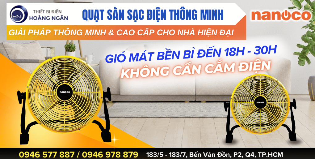 Quạt Sàn Sạc Điện Nanoco 