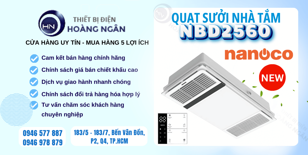 Quạt Sưởi Âm Trần NBD2560 Nanoco