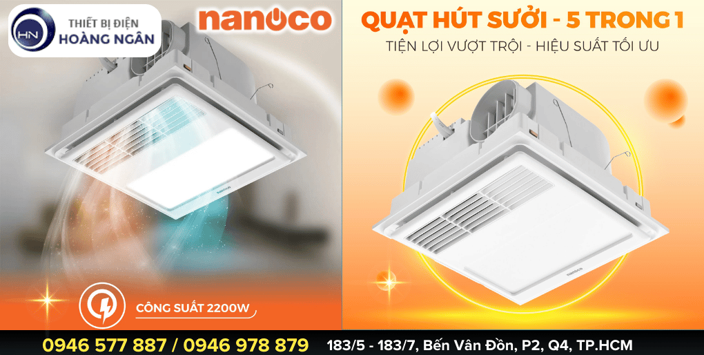 Quạt Sưởi Âm Trần Thông Gió NBD0330 Nanoco