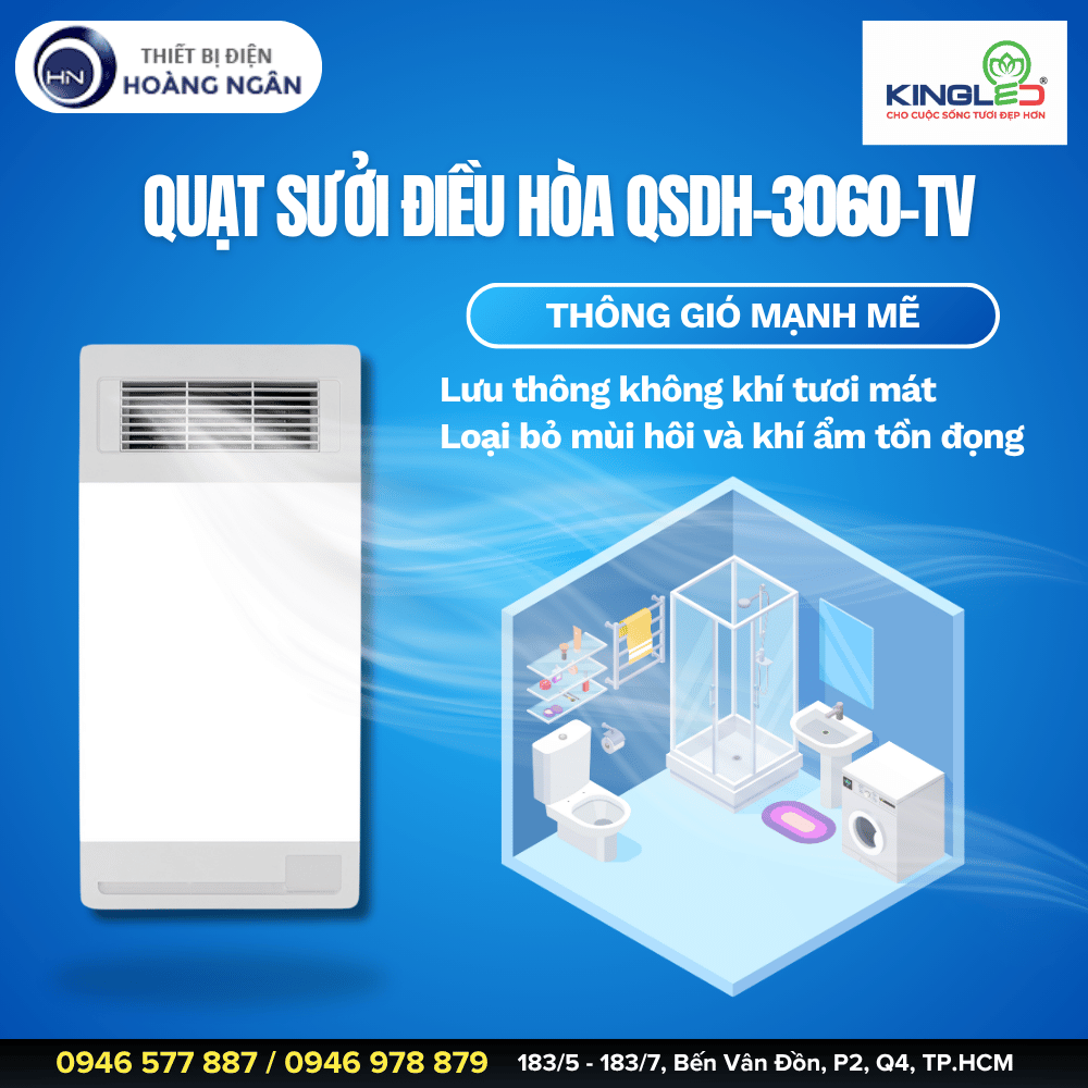 Quạt Sưởi Điều Hòa Kingled QSDH-3060-TV