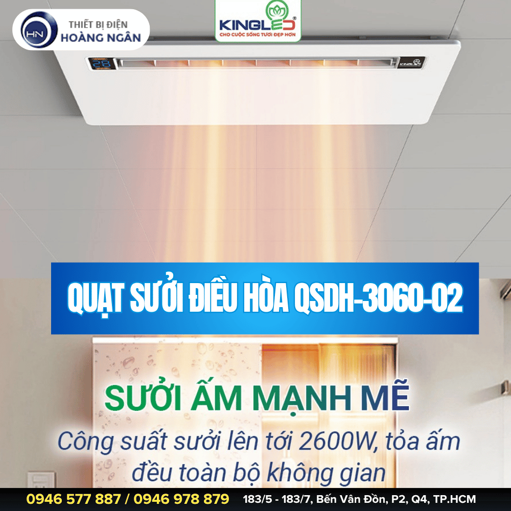 Quạt Sưởi Điều Hòa Kingled QSDH-3060-02