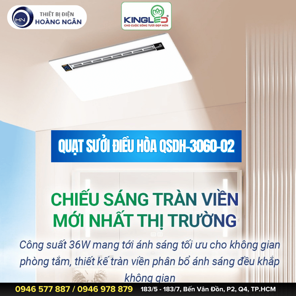 Quạt Sưởi Điều Hòa Kingled QSDH-3060-02