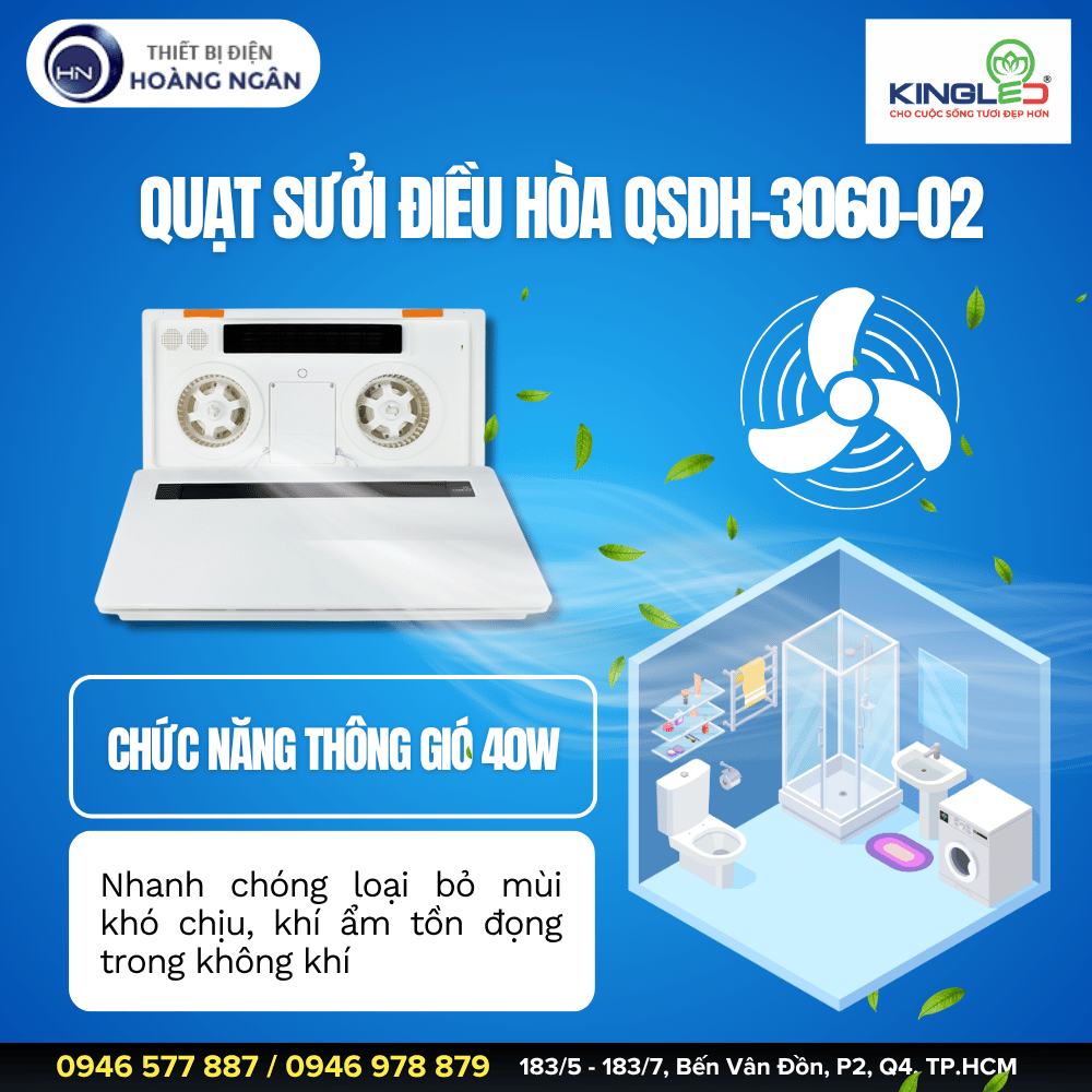 Quạt Sưởi Điều Hòa Kingled QSDH-3060-02