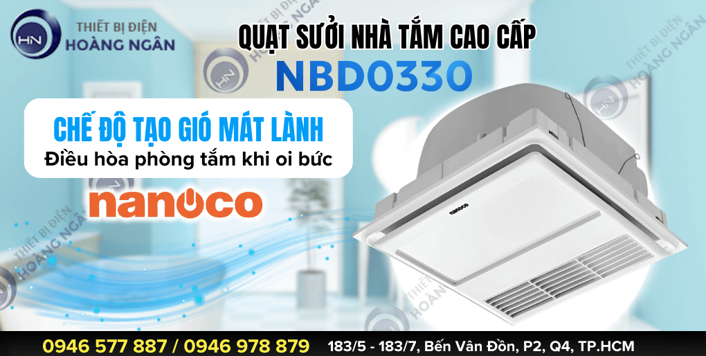 Quạt Sưởi Nhà Tắm Thông Gió NBD0330 Nanoco