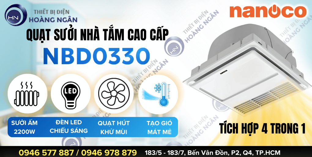 Quạt Sưởi Âm Trần Thông Gió NBD0330 Nanoco