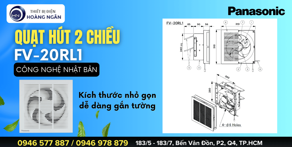 Quạt Thông Gió 2 Chiều Panasonic FV-20RL1