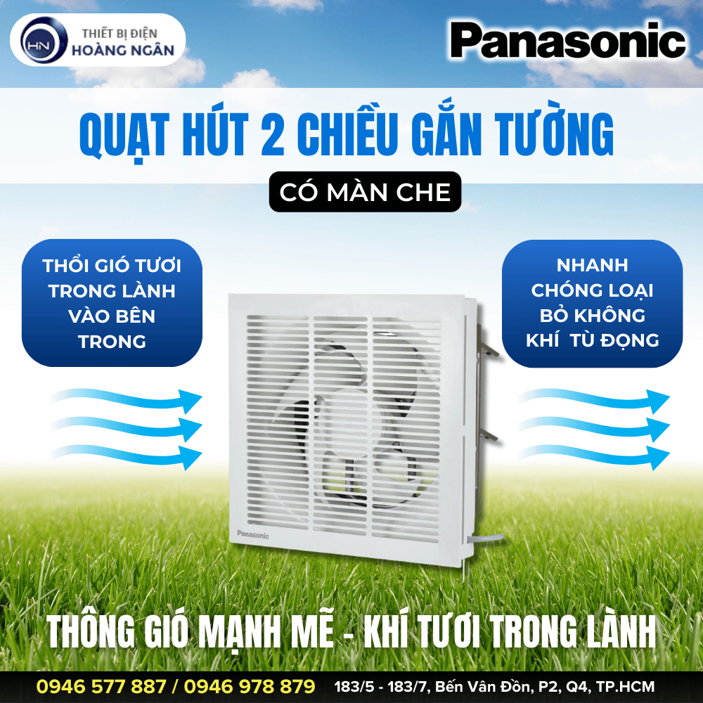 Quạt Thông Gió 2 Chiều Panasonic Có Màn Che